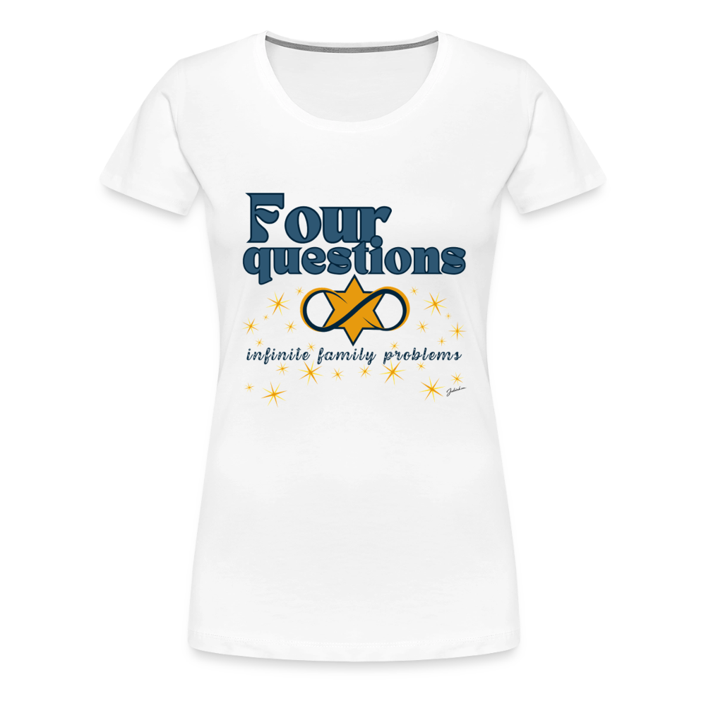 Four Questions Women’s Premium T-Shirt - white