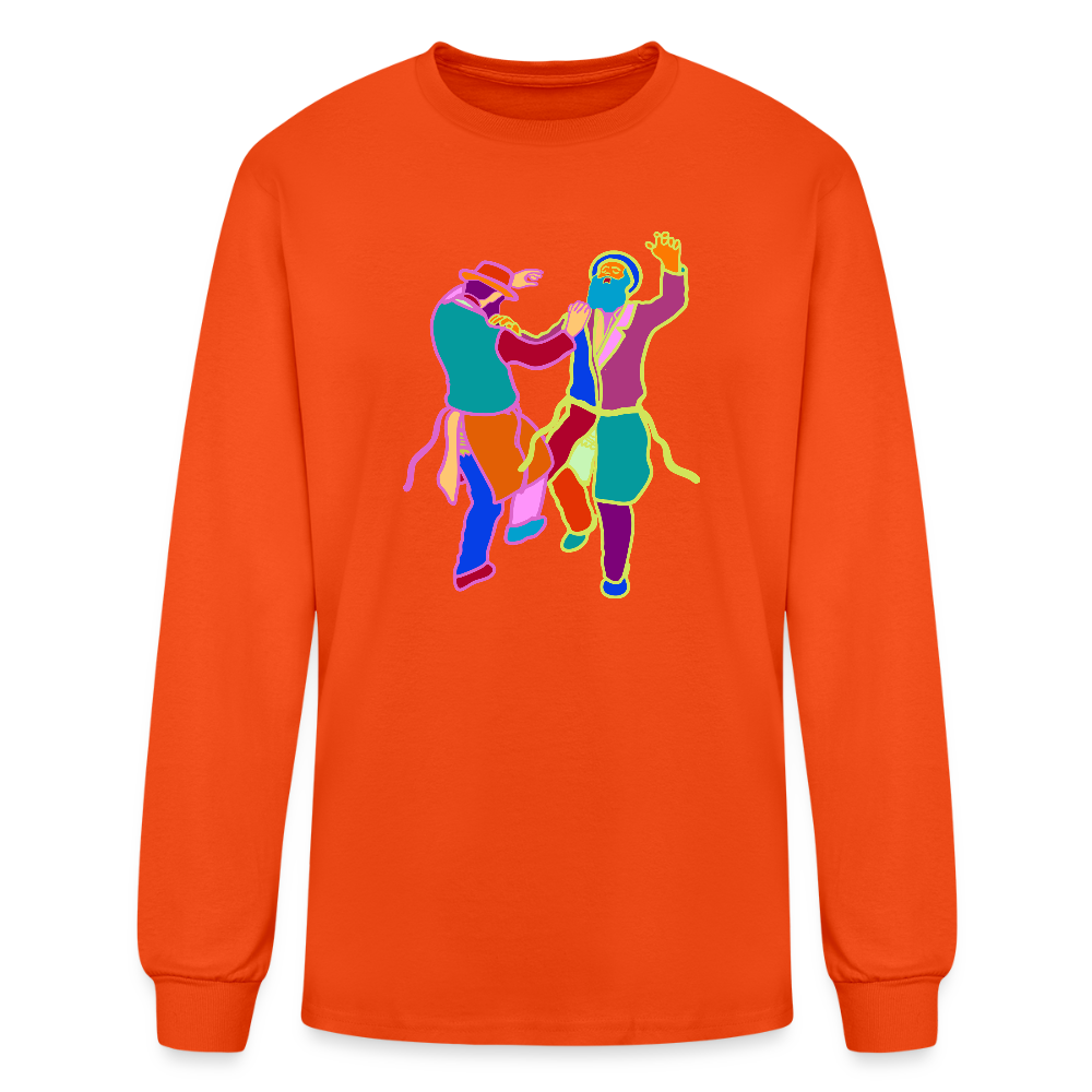 Colorful Dancing Rabbis Men's Long Sleeve T-Shirt - orange