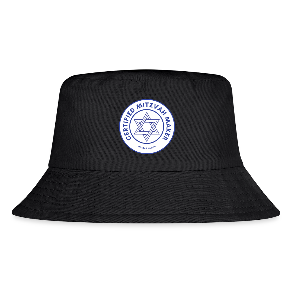 Certified Mitzvah Maker Kid's Bucket Hat - black