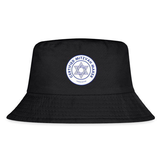Certified Mitzvah Maker Kid's Bucket Hat - black
