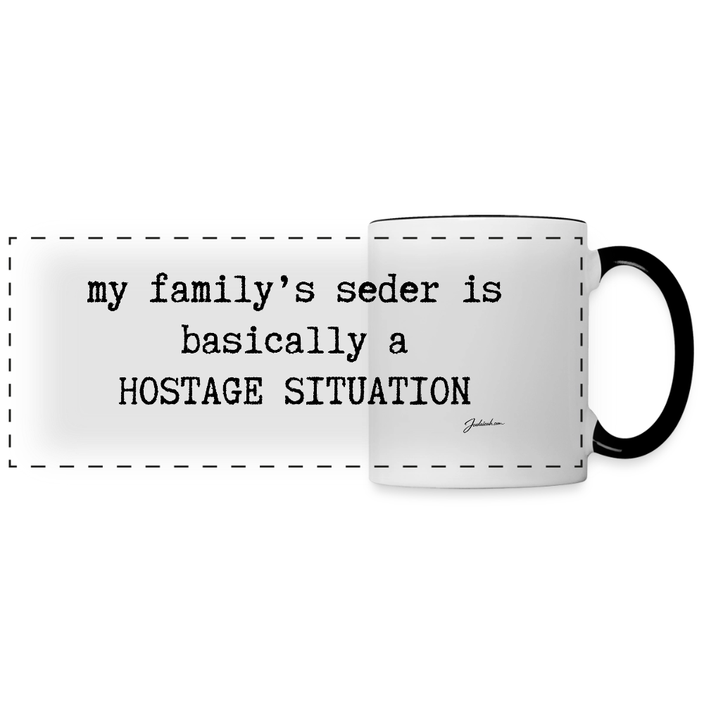 Seder Hostage Panoramic Mug - white/black