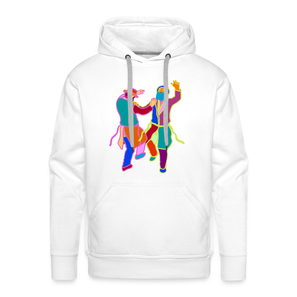 Colorful Dancing Rabbis Men’s Premium Hoodie - white