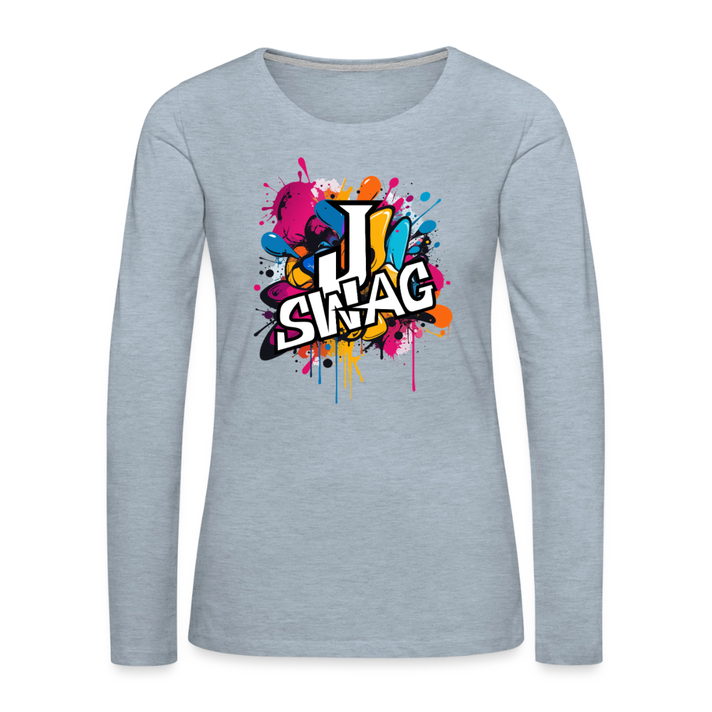 Jswag Logo  Women's Premium Long Sleeve T-Shirt - heather ice blue