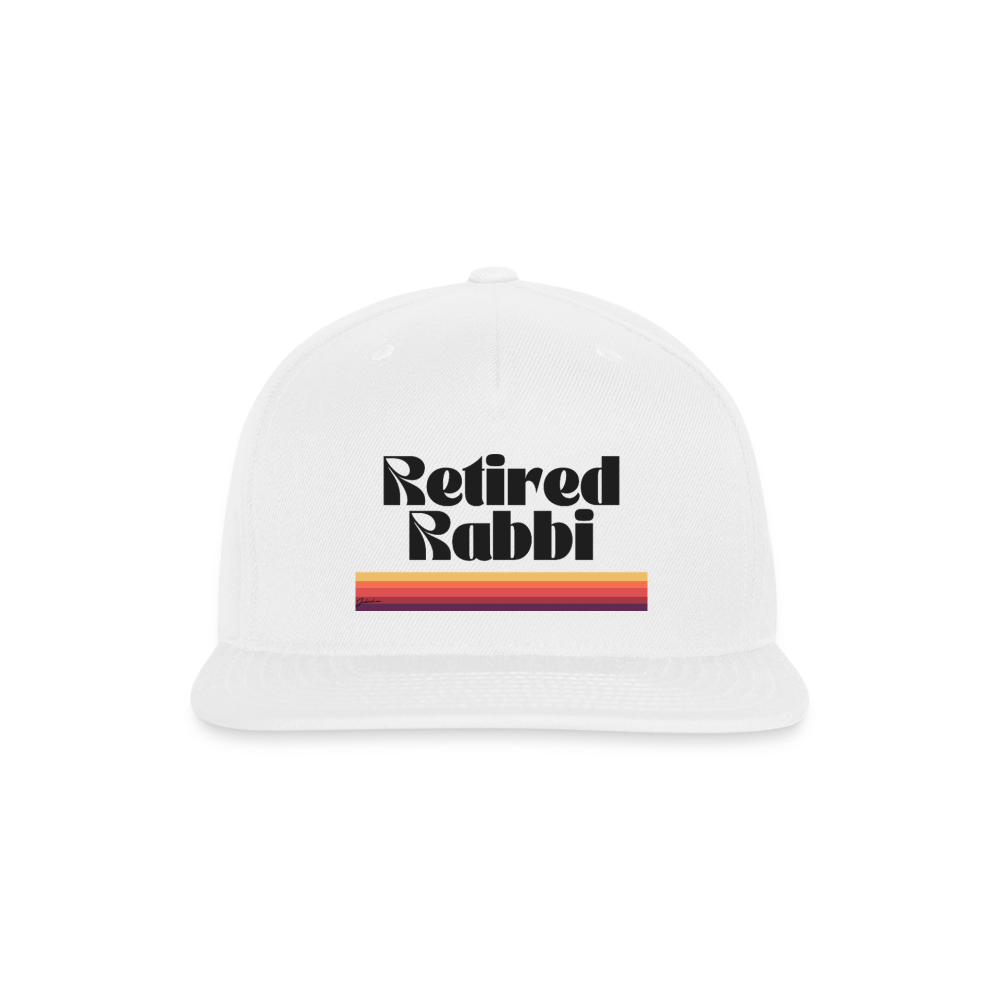 Retired Rabbi Snapback Baseball Cap - white