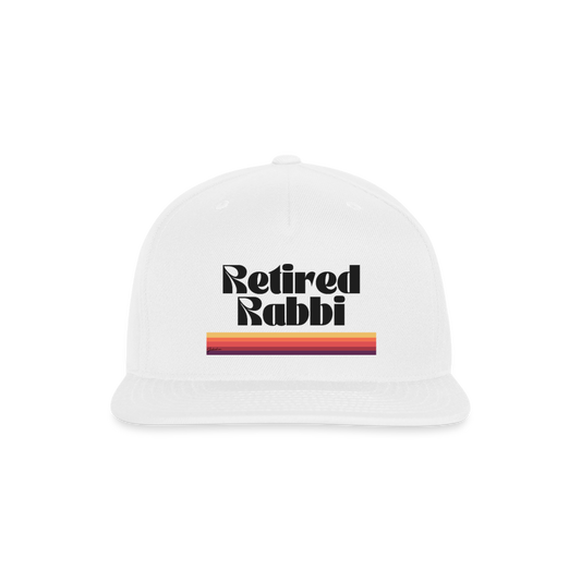 Retired Rabbi Snapback Baseball Cap - white