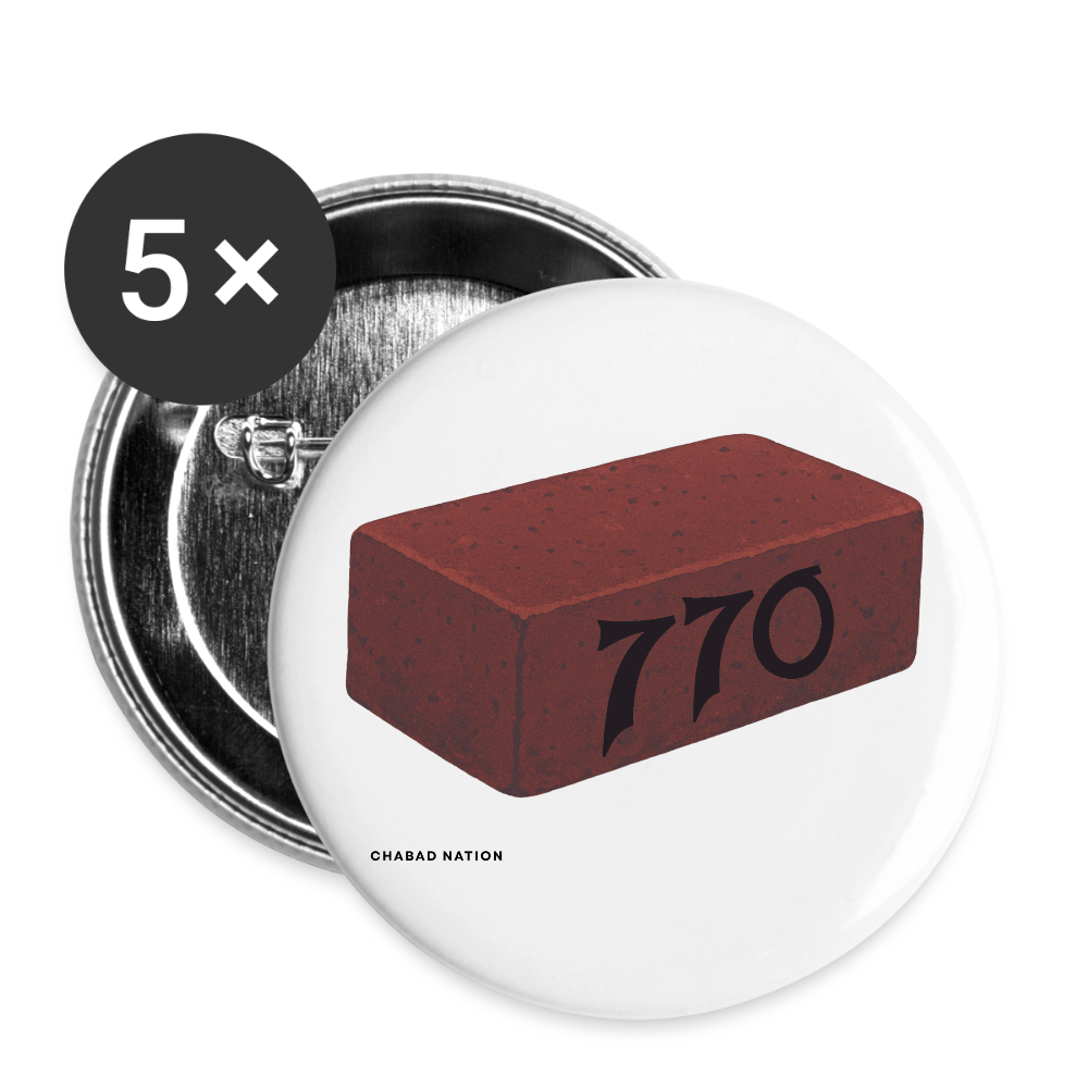770 Solid Brick Buttons large 2.2'' (5-pack) - white