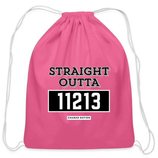 Straight Outta 11213 Cotton Drawstring Bag - pink