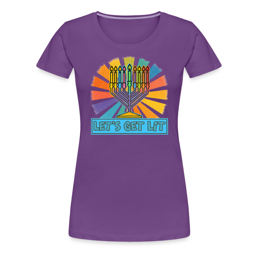 Radiant Retro Let's Get Lit Women’s Premium T-Shirt - purple