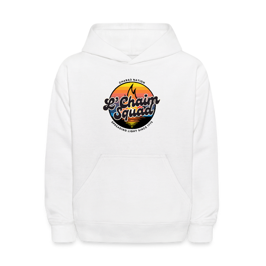L’Chaim Squad – Spreading Light Kids' Hoodie - white