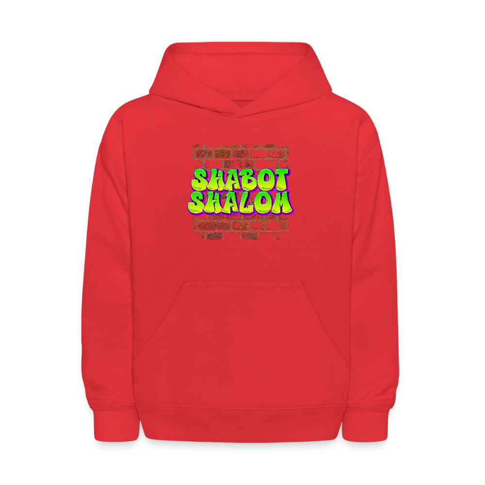Shabot Shalom Brick 770 Graffiti Kids' Hoodie - red