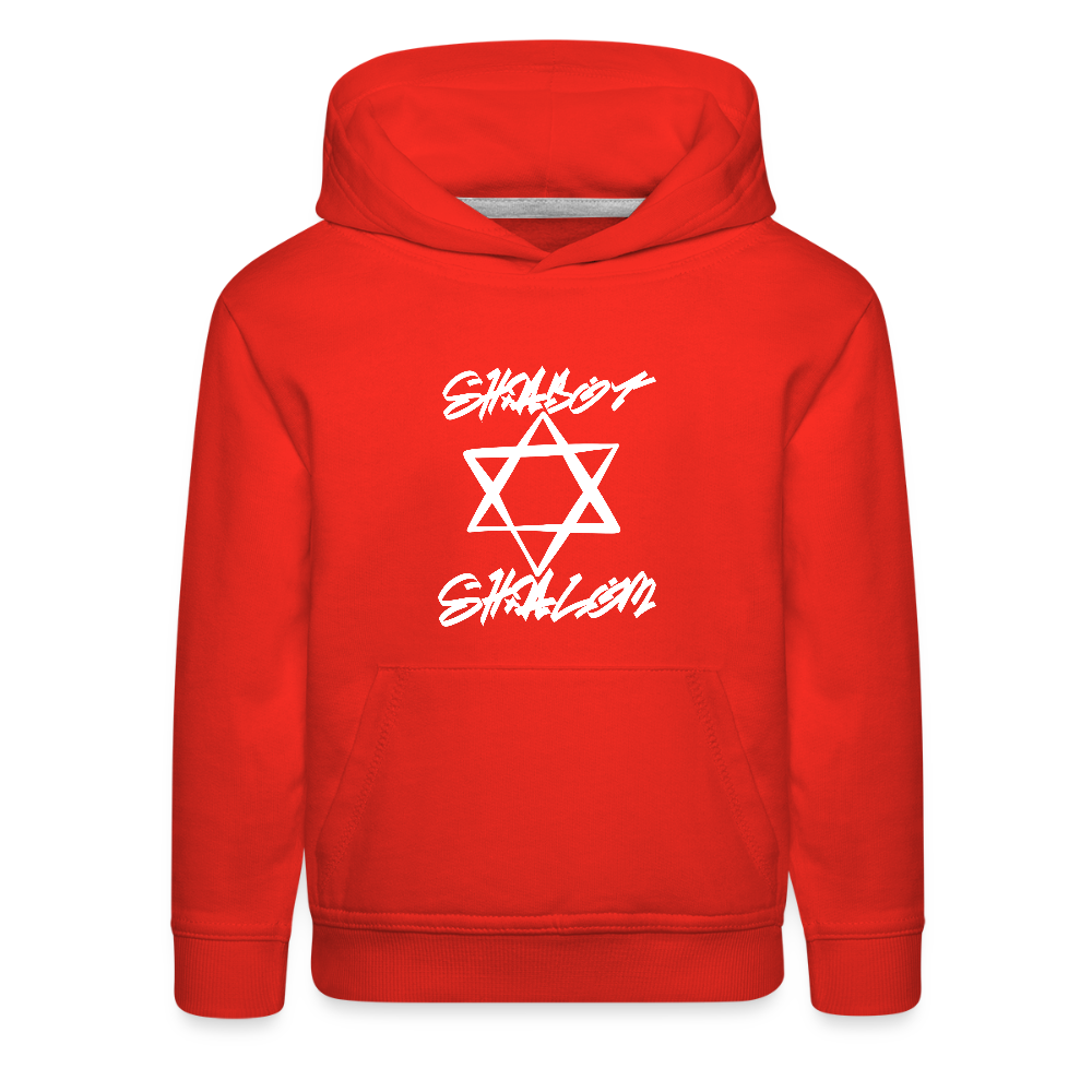 Shabbat Shalom Graffiti Light Star Kids‘ Premium Hoodie - red