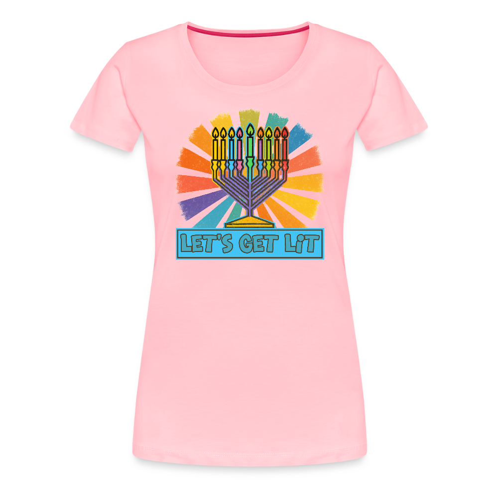 Radiant Retro Let's Get Lit Women’s Premium T-Shirt - pink