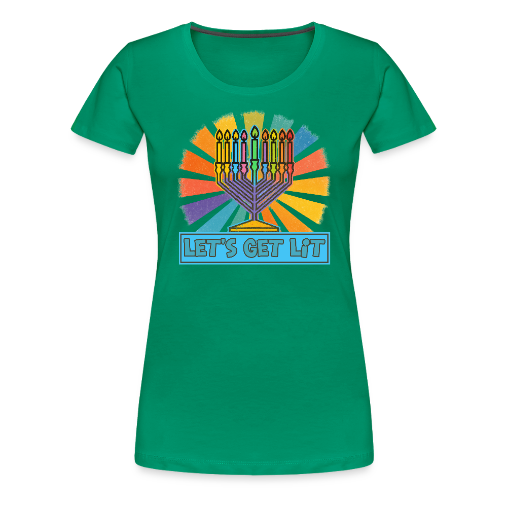 Radiant Retro Let's Get Lit Women’s Premium T-Shirt - kelly green