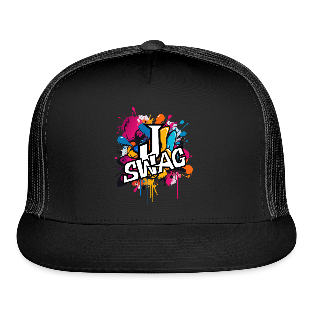 Jswag Logo  Trucker Hat - black/black