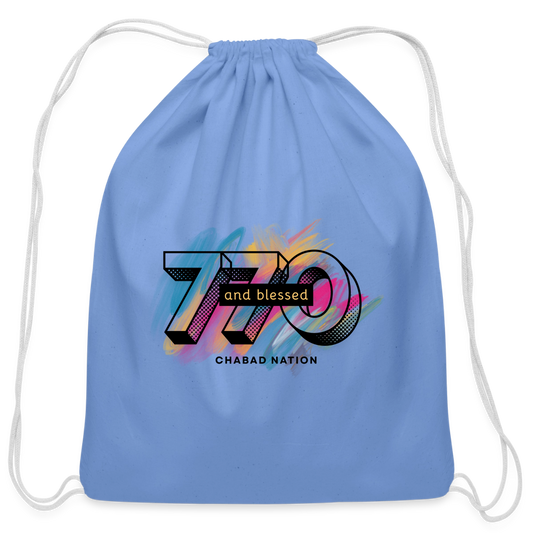 770 And Blessed  Cotton Drawstring Bag - carolina blue