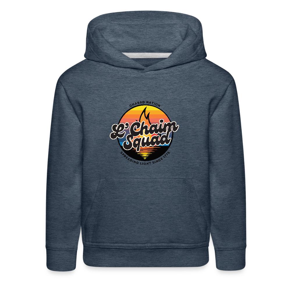 L’Chaim Squad – Spreading Light Kids‘ Premium Hoodie - heather denim