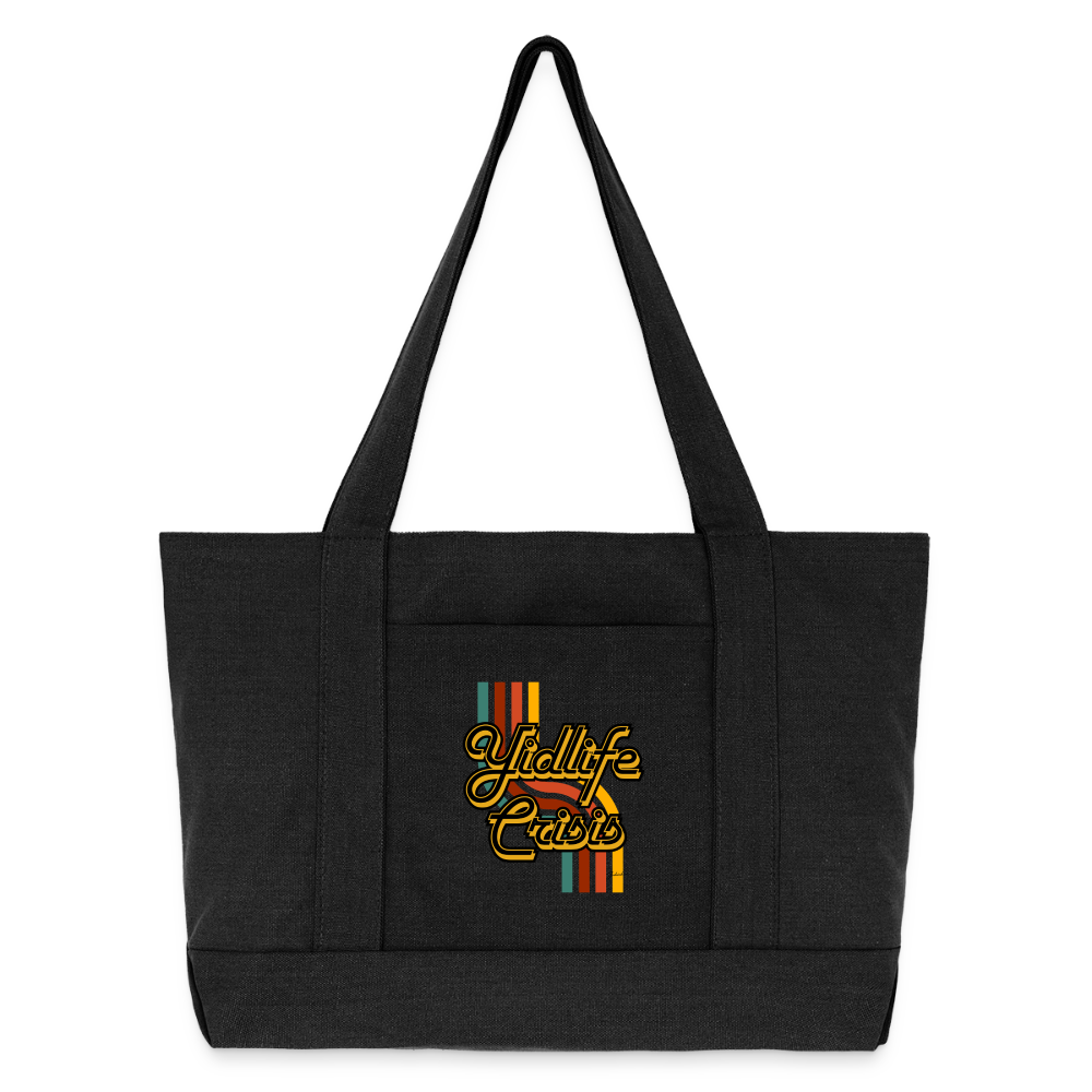 Yidlife Crisis Cotton Pigment Dyed Tote Bag - washed black