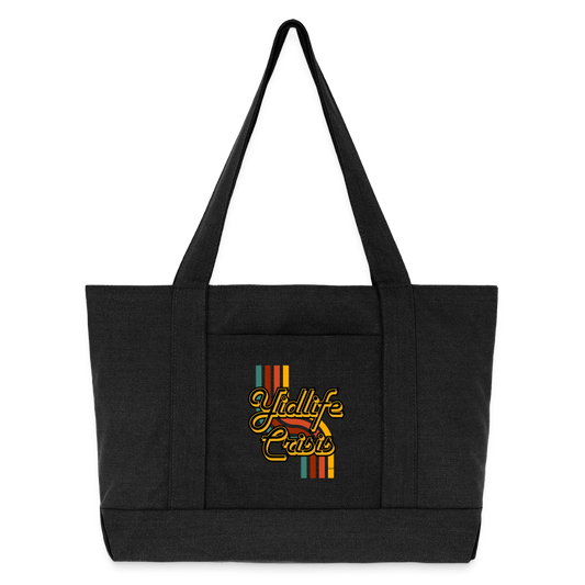 Yidlife Crisis Cotton Pigment Dyed Tote Bag - washed black