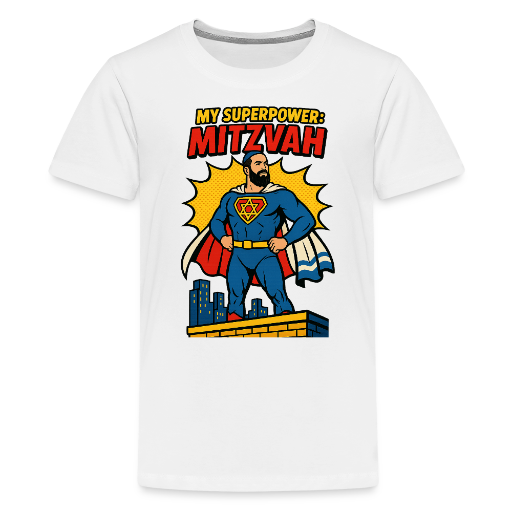 My Superpower: Mitzvah Kids' Premium T-Shirt - white
