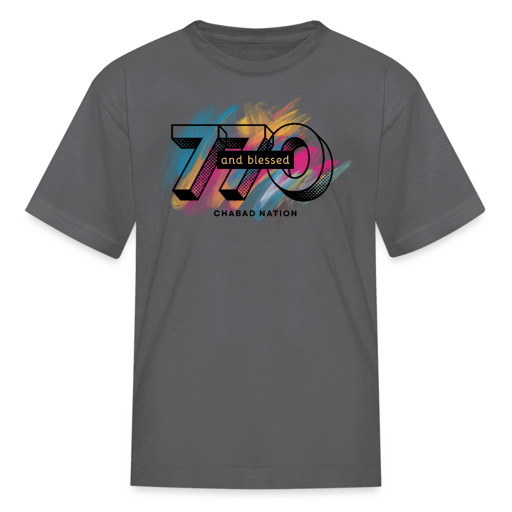 770 And Blessed Kids' T-Shirt - charcoal