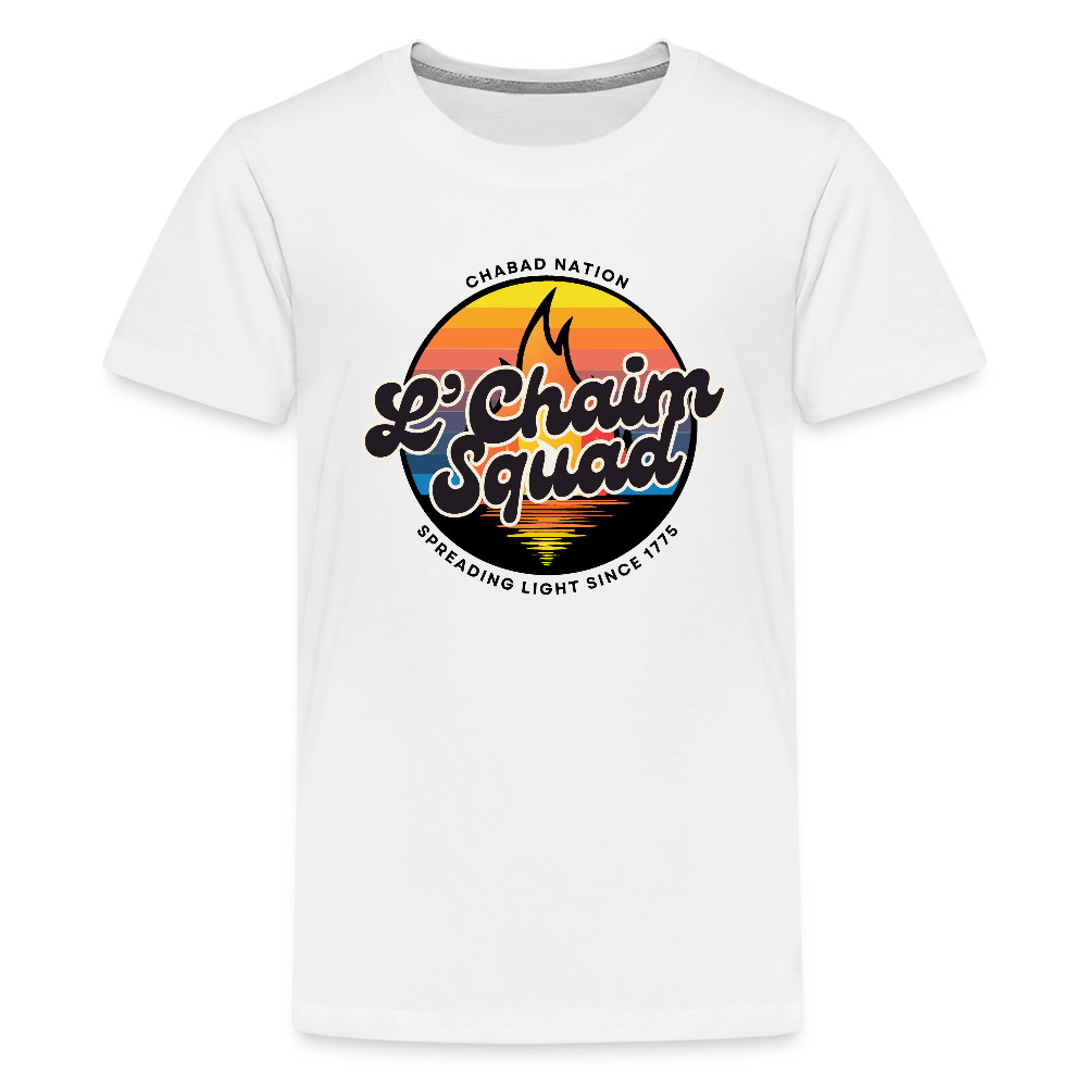 L’Chaim Squad – Spreading Light Kids' Premium T-Shirt - white