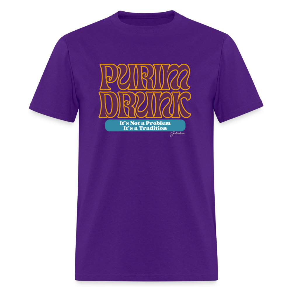Purim Drunk Men's T-Shirt | GILDAN 5000 - purple