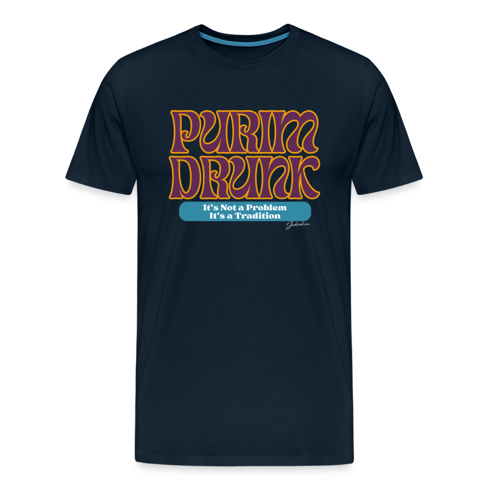Purim Drunk Men's Premium T-Shirt - deep navy