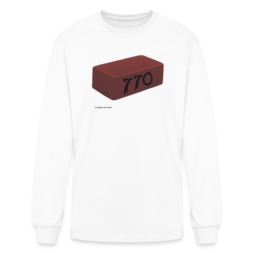 770 Solid Brick Men's Long Sleeve T-Shirt - white