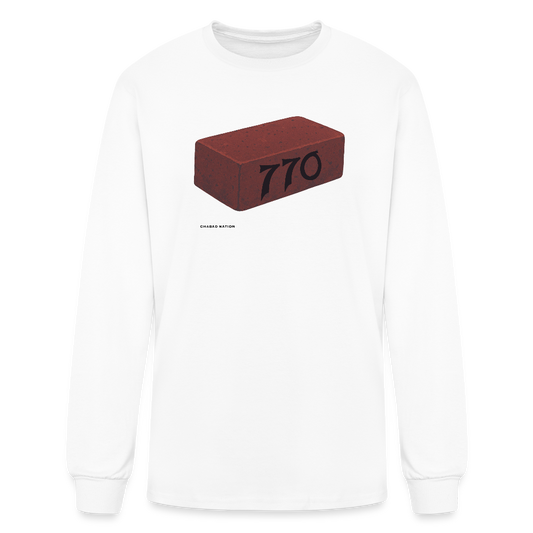 770 Solid Brick Men's Long Sleeve T-Shirt - white