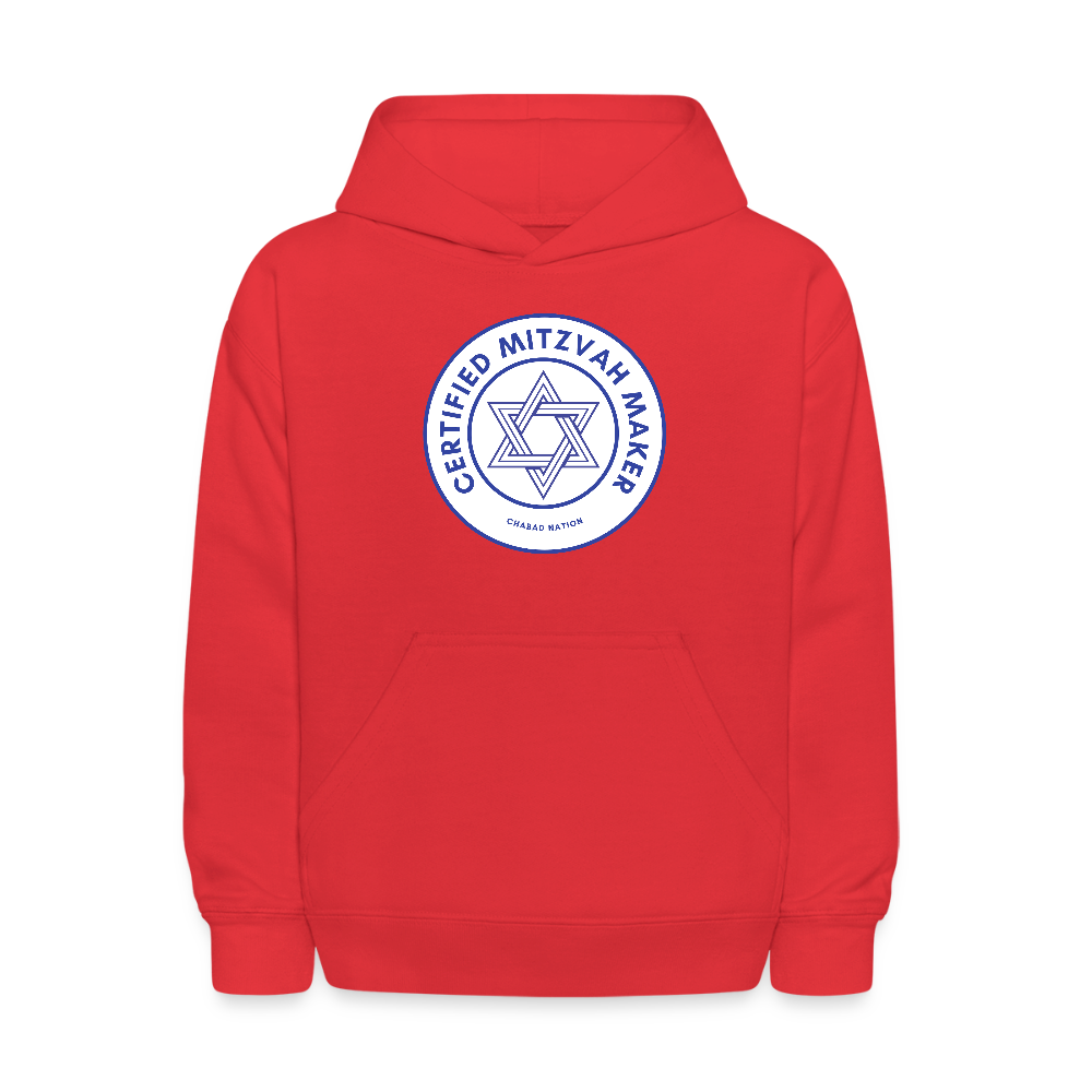 Certified Mitzvah Maker Kids' Hoodie - red