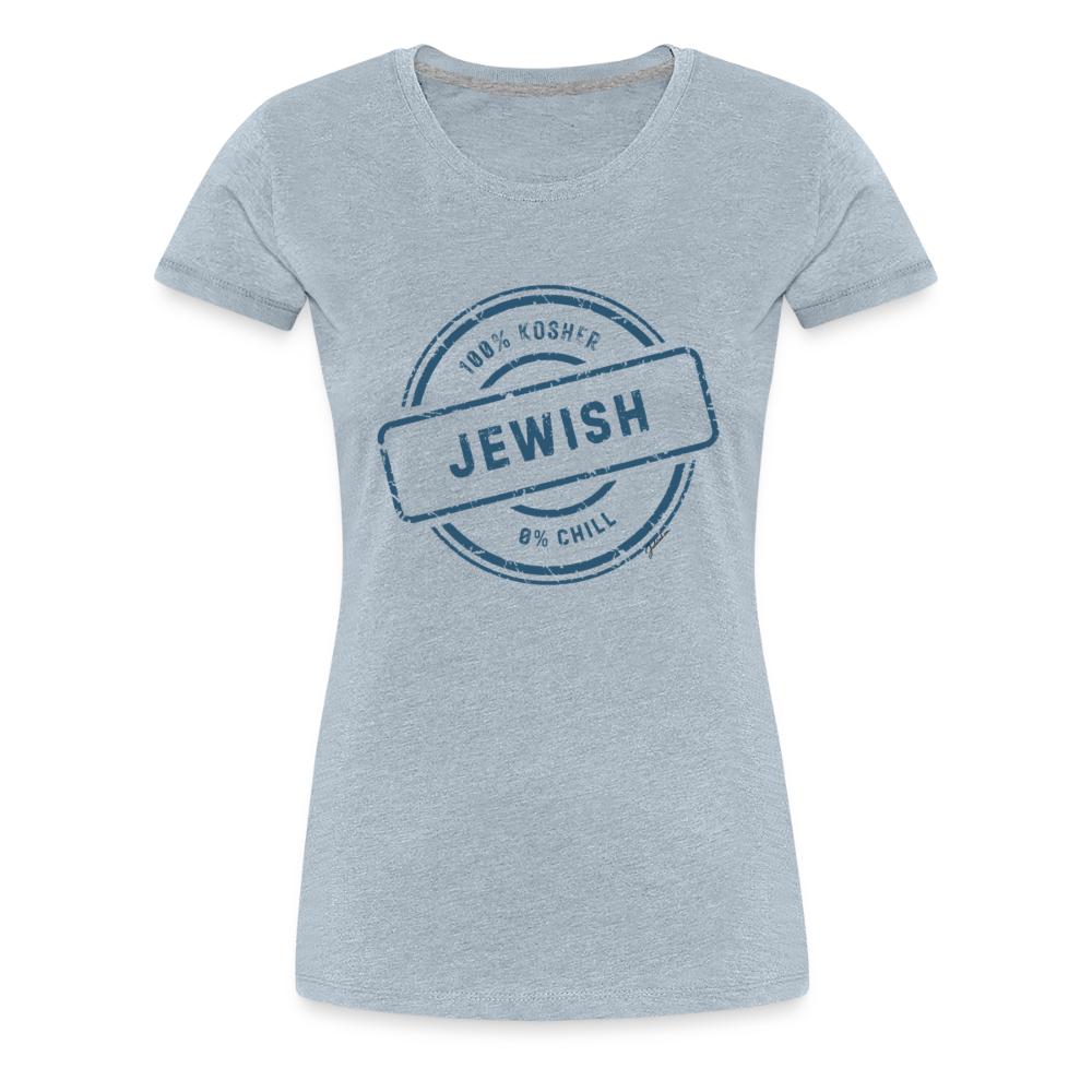 100% Jewish Women’s Premium T-Shirt - heather ice blue