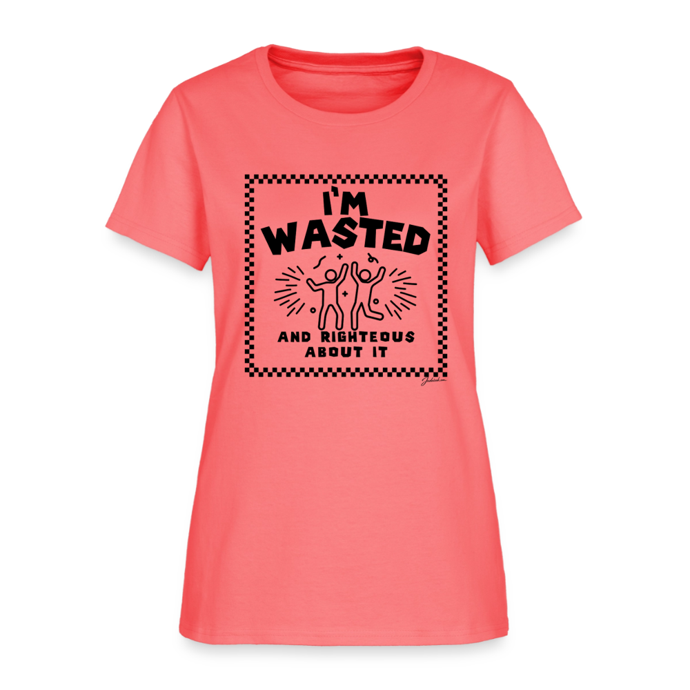 Wasted & Righteous Women's T-Shirt - coral