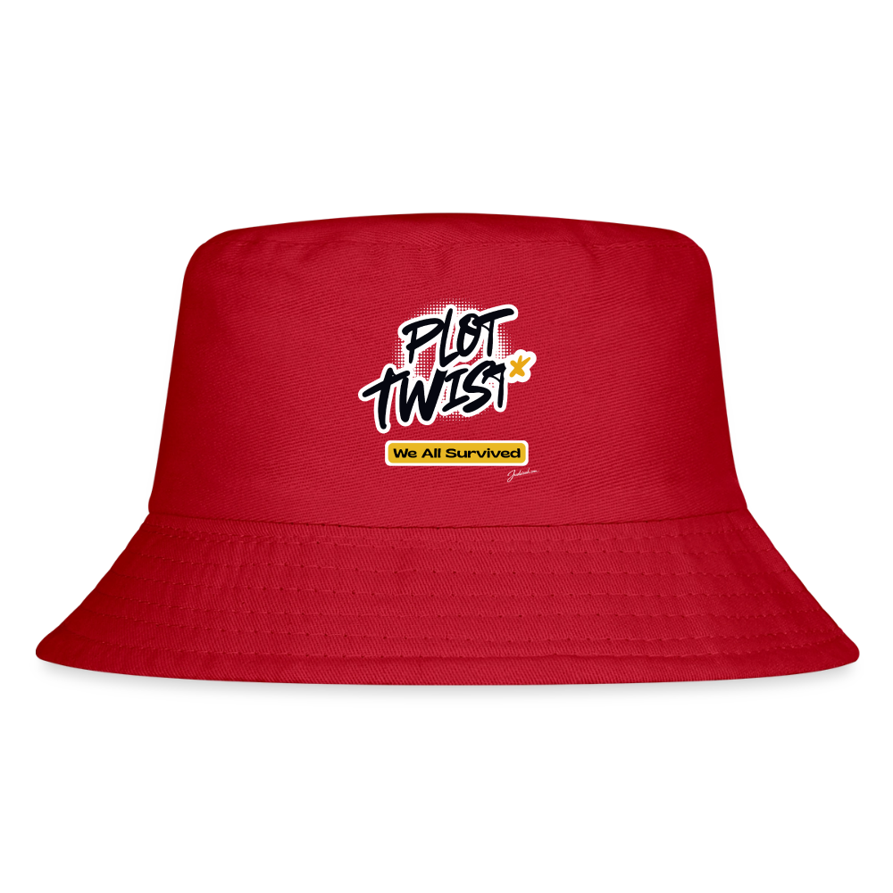 Plot Twist Kid's Bucket Hat - red