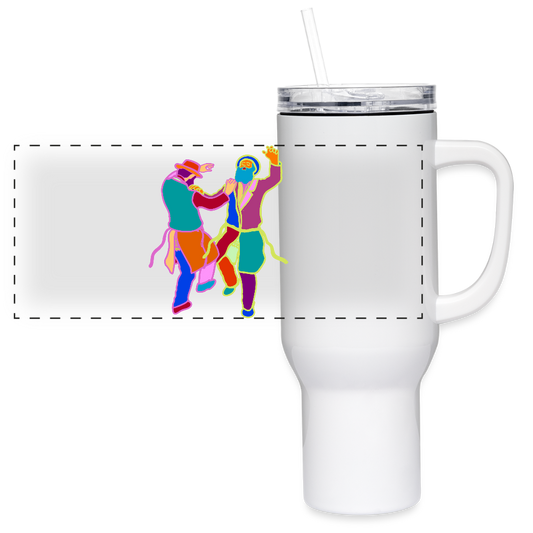 Colorful Dancing Rabbis 40 oz Travel Tumbler - white