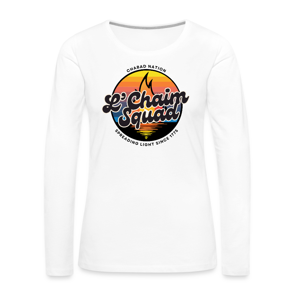 L’Chaim Squad – Spreading Light Women's Premium Long Sleeve T-Shirt - white