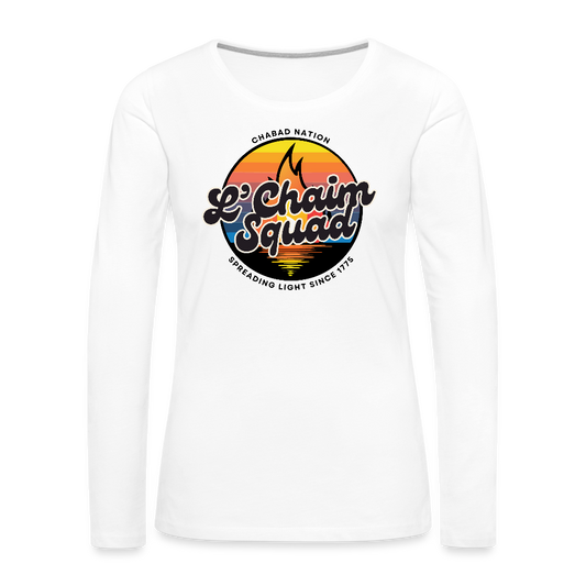 L’Chaim Squad – Spreading Light Women's Premium Long Sleeve T-Shirt - white