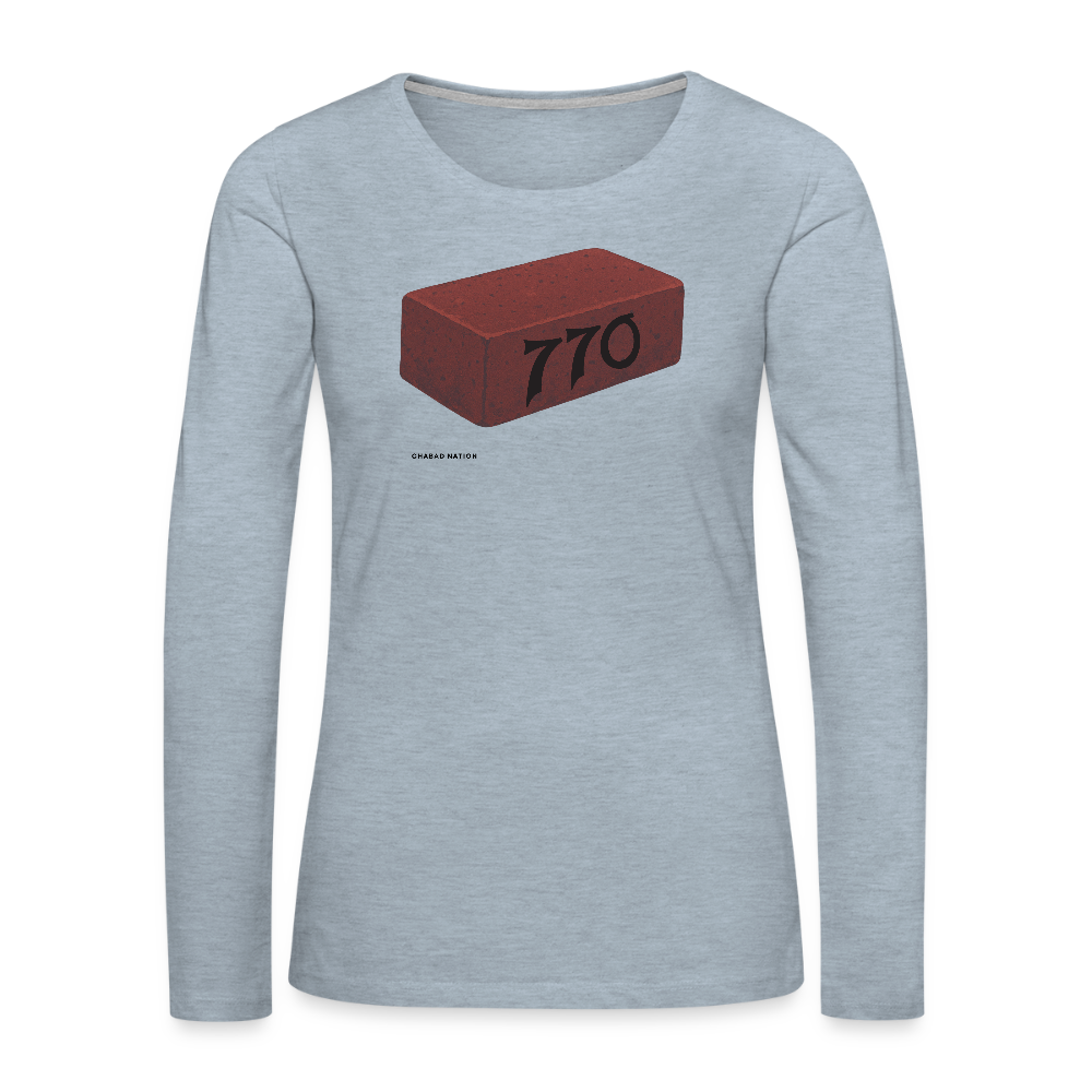 770 Solid Brick Women's Premium Long Sleeve T-Shirt - heather ice blue