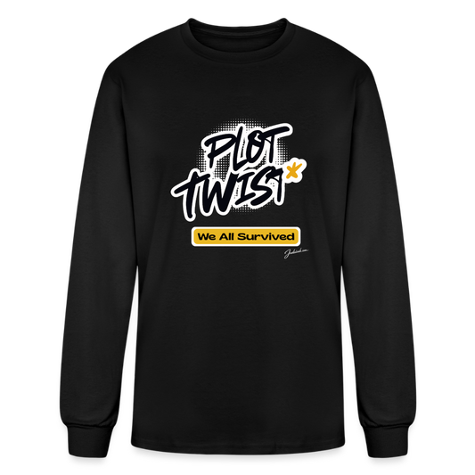 Plot Twist Men's Long Sleeve T-Shirt - black
