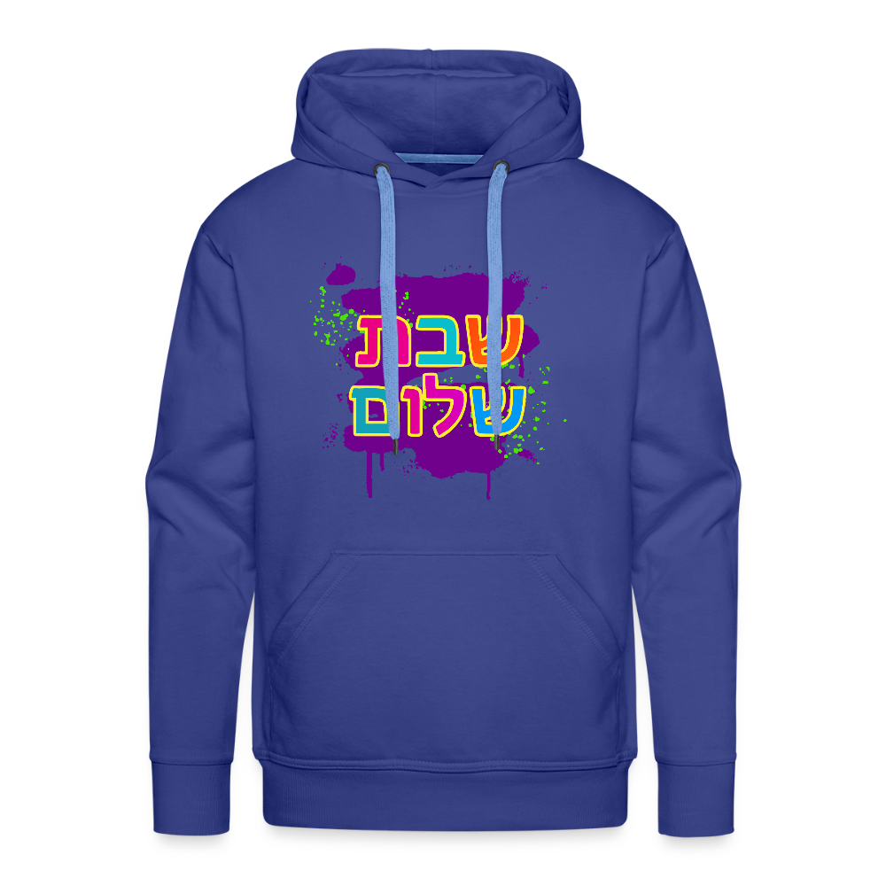 Shabbat Shalom Neon Pop Men’s Premium Hoodie - royal blue