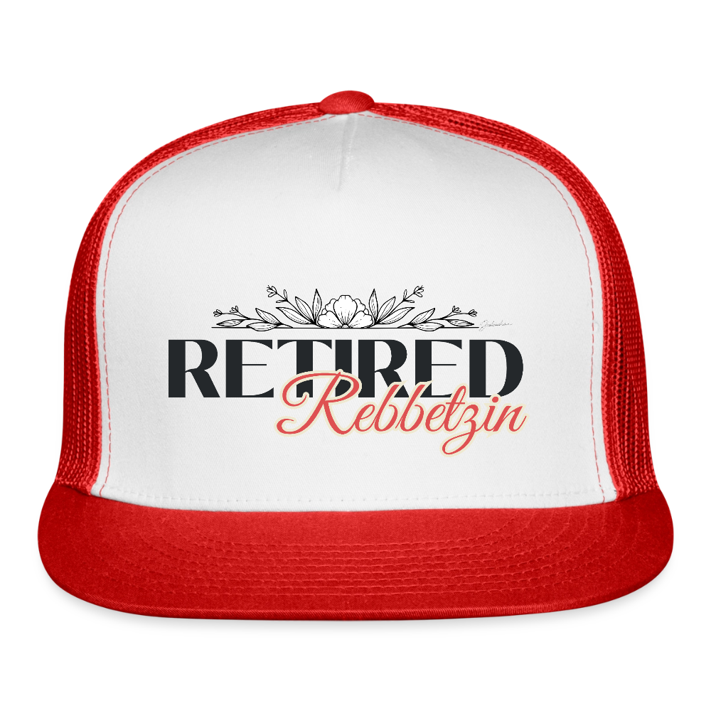 Retired Rabbetzin Trucker Hat - white/red