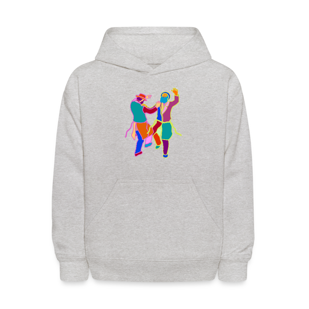 Colorful Dancing Rabbis Kids' Hoodie - heather gray