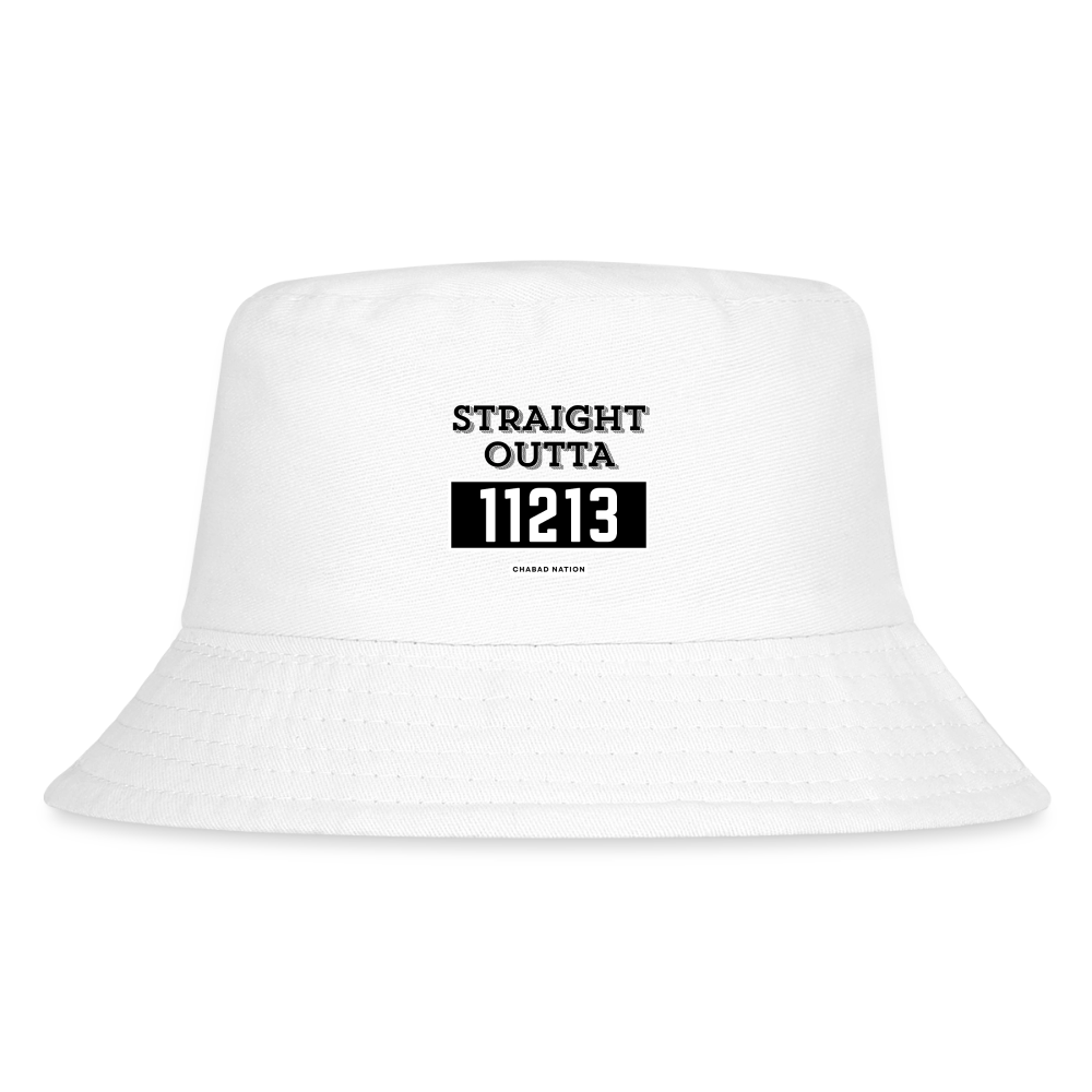 Straight Outta 11213 Kid's Bucket Hat - white