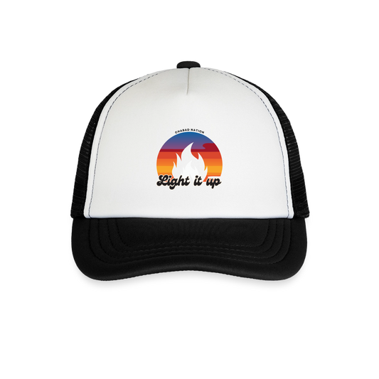 Light It Up Kid's Trucker Cap - white/black