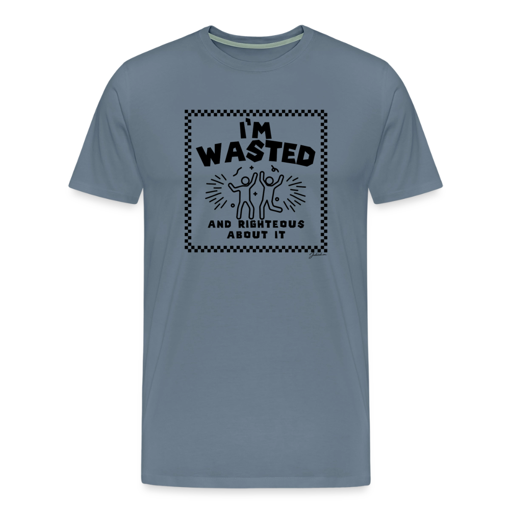 Wasted & Righteous Men's Premium T-Shirt - steel blue