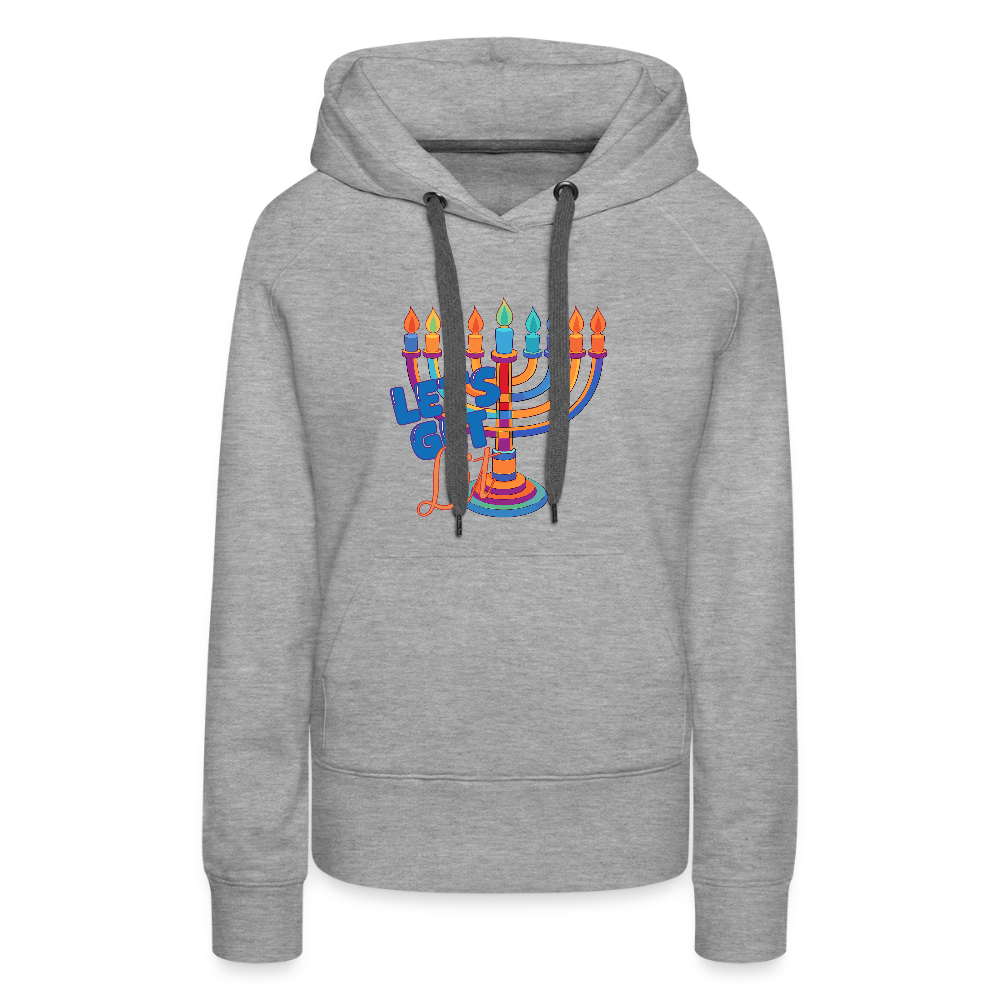 Let’s Get Lit Menorah Women’s Premium Hoodie - heather grey