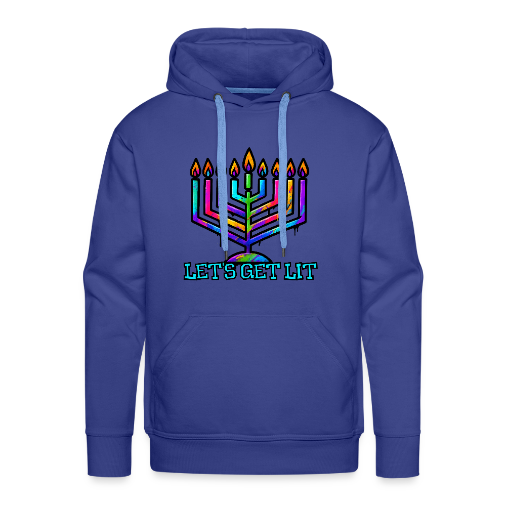 Let's Get Lit Chabad Menorah Men’s Premium Hoodie - royal blue