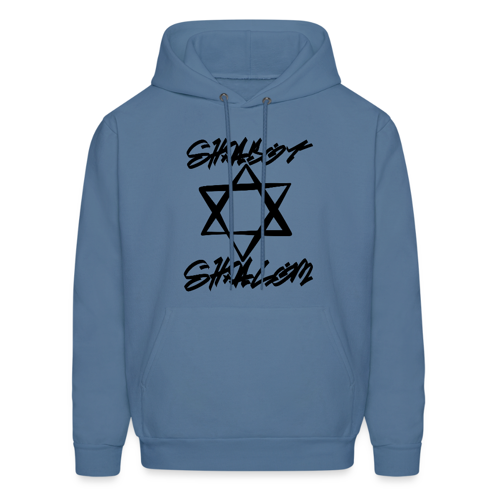 Shabbat Shalom Graffiti Star Men's Hoodie - denim blue