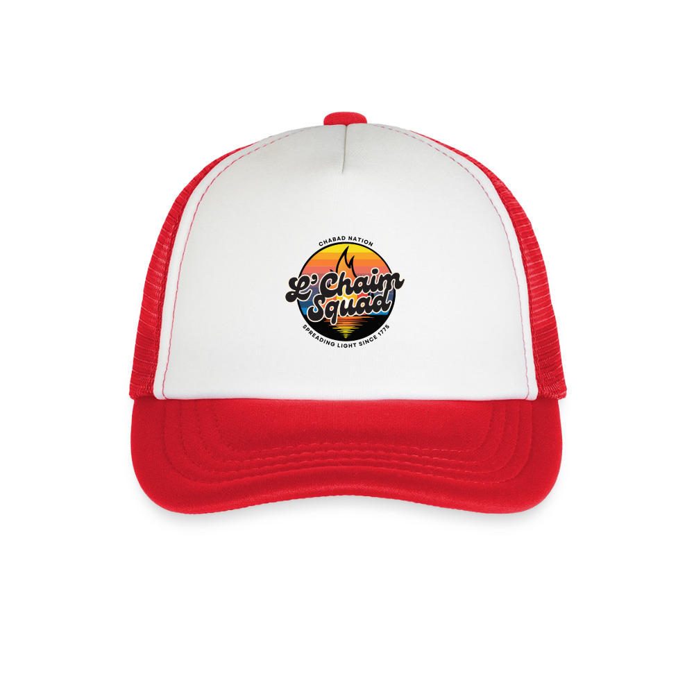 L’Chaim Squad – Spreading Light Kid's Trucker Cap - white/red
