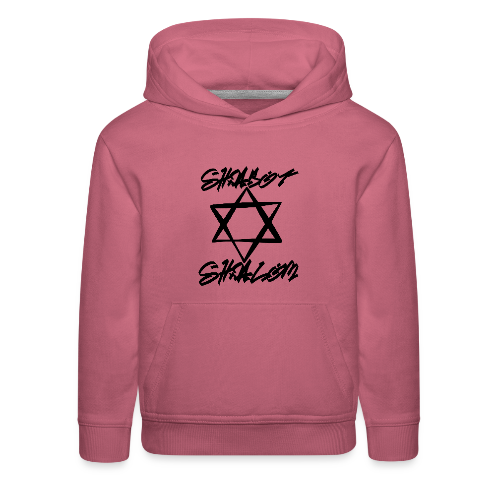Shabbat Shalom Graffiti Star Kids‘ Premium Hoodie - mauve