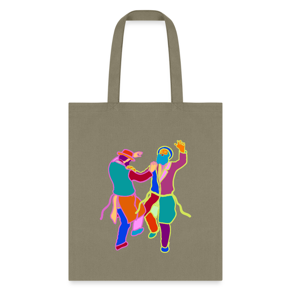 Colorful Dancing Rabbis Tote Bag - khaki